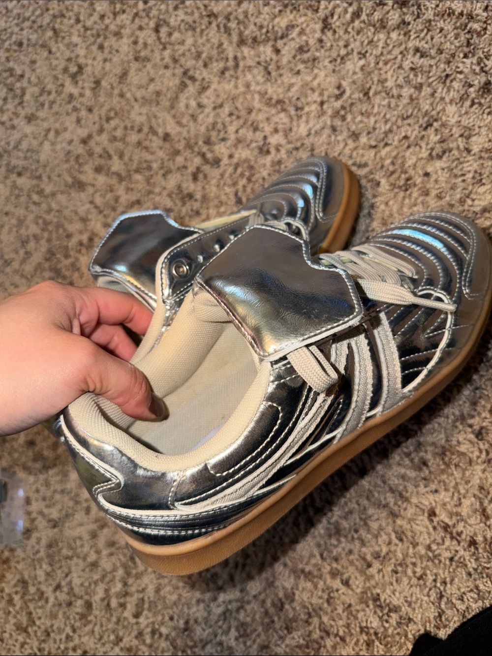 Silver Metallic Steve Madden sneakers